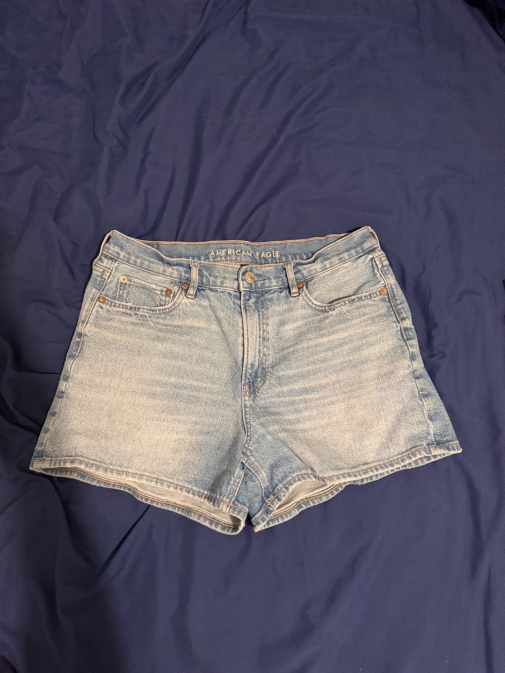American Eagle Outfitters Light Blue High-Rise Denim Shorts